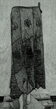 Symbols patchwork long skirt