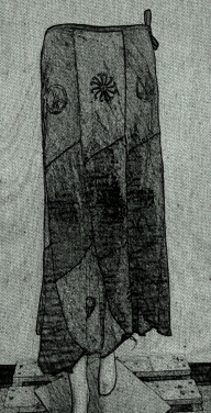 Symbols patchwork long skirt